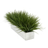 Artificial Green Farm Grass in 15" Grey Washed Wood Trough