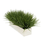 Artificial Green Farm Grass in 15" White Washed Wood Trough