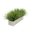 Artificial Frosted Farm Grass in 15" White Washed Wood Trough House of Silk Flowers®