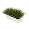 Artificial Green Farm Grass in 15" White Washed Wood Trough with Rope Handles House of Silk Flowers®