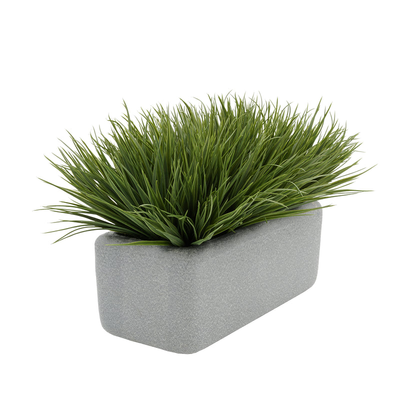 Artificial Green Farm Grass in 14" Ceramic