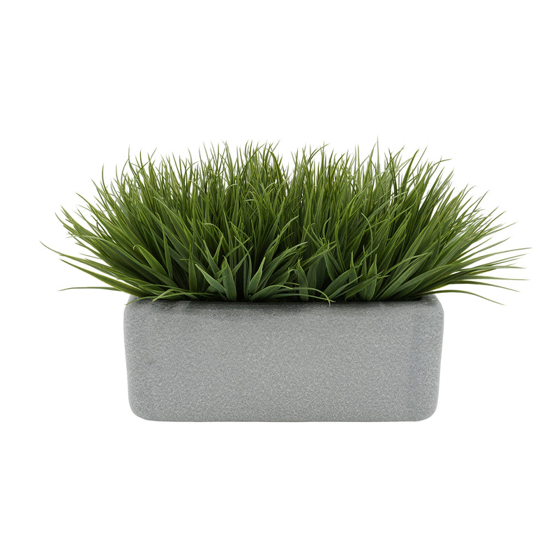 Artificial Green Farm Grass in 14" Ceramic