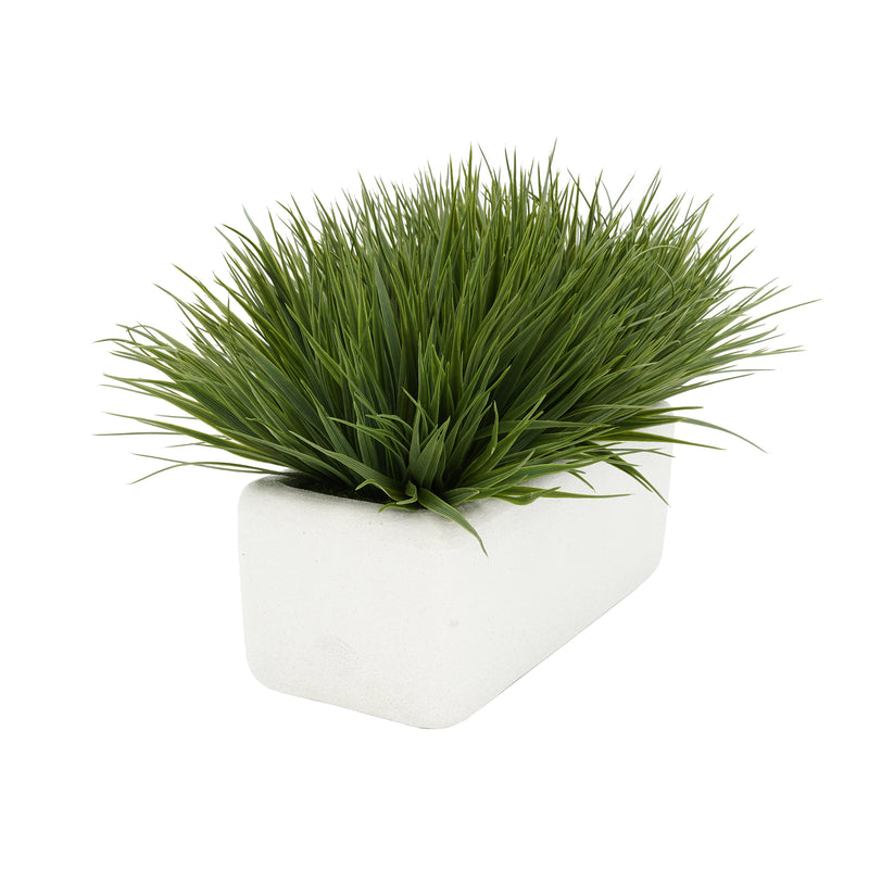 Artificial Green Farm Grass in 14" Ceramic