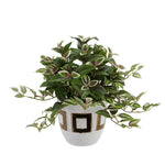 Faux Wandering Jew Plant in Gold/White Ceramic