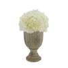 Faux Hydrangea in Cement Urn