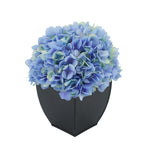 Artificial Blue Hydrangea in Black Tapered Zinc Cube House of Silk Flowers®