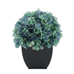 Artificial Antique Aqua Hydrangea in Black Tapered Zinc Cube House of Silk Flowers®