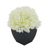 Artificial White Hydrangea in Black Tapered Zinc Cube House of Silk Flowers®