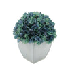 Artificial Antique Aqua Hydrangea in Cream Tapered Zinc Cube