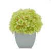 Artificial Green Hydrangea in Cream Tapered Zinc Cube