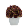 Artificial Plum Hydrangea in Cream Tapered Zinc Cube