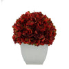 Artificial Burgundy Hydrangea in Cream Tapered Zinc Cube