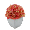 Artificial Coral Hydrangea in Cream Tapered Zinc Cube