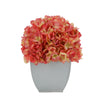 Artificial Coral Hydrangea in Cream Tapered Zinc Cube