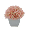 Artificial Hydrangea in Cream Tapered Zinc Cube Pink