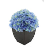 Artificial Hydrangea in Matte Brown Tapered Zinc Cube Blue