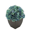 Artificial Hydrangea in Matte Brown Tapered Zinc Cube antique aqua