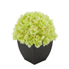 Artificial Hydrangea in Matte Brown Tapered Zinc Cube green