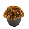 Artificial Hydrangea in Matte Brown Tapered Zinc Cube coffee