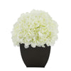 Artificial Hydrangea in Matte Brown Tapered Zinc Cube white