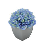 Artificial Hydrangea in Silver Tapered Zinc Cube blue