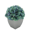 Artificial Hydrangea in Silver Tapered Zinc Cube antique aqua