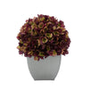 Artificial Hydrangea in Silver Tapered Zinc Cube plum