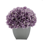 Artificial Hydrangea in Silver Tapered Zinc Cube lavender