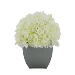 Artificial Hydrangea in Silver Tapered Zinc Cube white