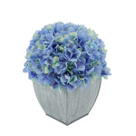 Artificial Hydrangea in Farmhouse Tapered Zinc Cube Blue