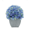 Artificial Hydrangea in Farmhouse Tapered Zinc Cube Blue