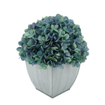 Artificial Hydrangea in Farmhouse Tapered Zinc Cube Antique Aqua