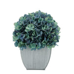 Artificial Hydrangea in Farmhouse Tapered Zinc Cube Antique Aqua