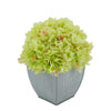 Artificial Hydrangea in Farmhouse Tapered Zinc Cube Green