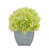 Artificial Hydrangea in Farmhouse Tapered Zinc Cube Green