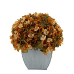 Artificial Hydrangea in Farmhouse Tapered Zinc Cube Coffee