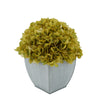 Artificial Hydrangea in Farmhouse Tapered Zinc Cube Sage