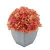 Artificial Hydrangea in Farmhouse Tapered Zinc Cube coral