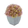 Artificial Hydrangea in Farmhouse Tapered Zinc Cube lilac