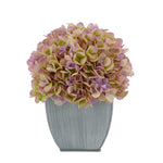 Artificial Hydrangea in Farmhouse Tapered Zinc Cube lilac