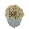 Artificial Hydrangea in Farmhouse Tapered Zinc Cube antique ecru