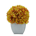 Artificial Hydrangea in Farmhouse Tapered Zinc Cube gold