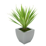 Faux Baby Yucca in Silver Tapered Zinc Pot