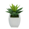 Faux Frosted Light Green Succulent in Cream Tapered Zinc Pot