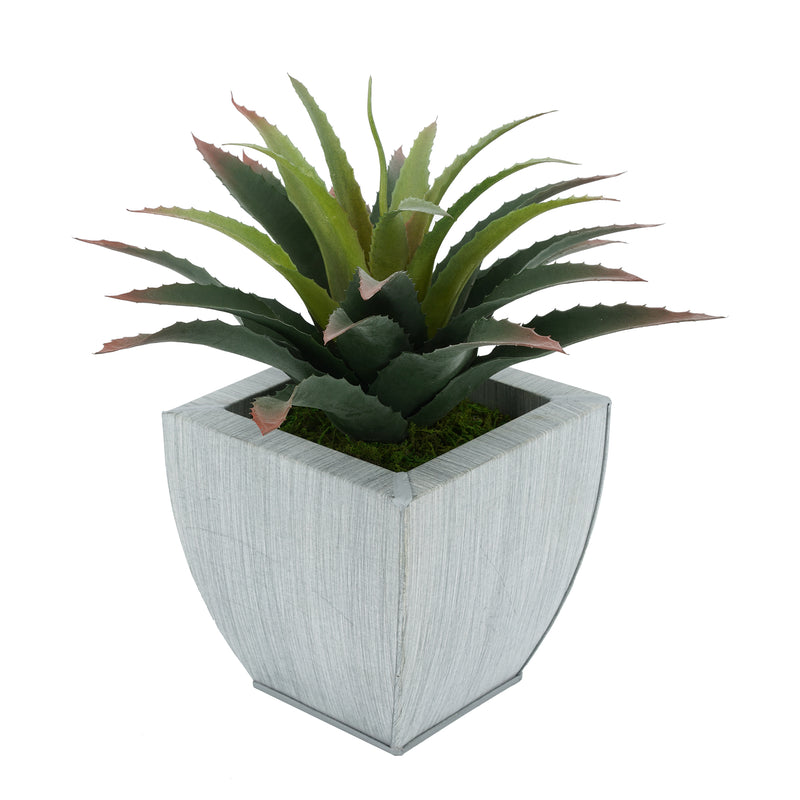 Faux Star Succulent in farmhouse Tapered Zinc Pot