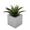 Faux Star Succulent in silver Square Zinc Pot