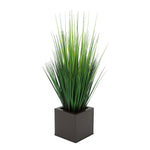 Faux Grass in Matte Brown Square Zinc Cube