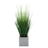 Faux Grass in Silver Square Zinc Cube