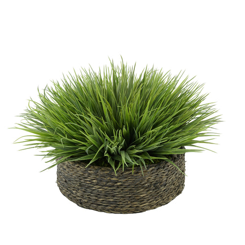 Frosted Farm Grass in Seagrass Tray Basket