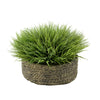 Faux Farm Grass in Large Seagrass Tray Basket